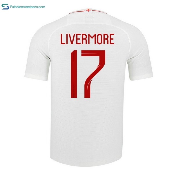 Camiseta Inglaterra 1ª Livermore 2018 Blanco